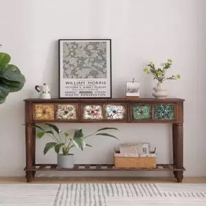 원목 콘솔 선반 캐비닛 인테리어 칸막이 복도 거실 장식