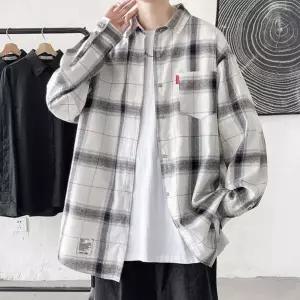 [osjarak]남자 여자 간절기 봄가을 레이어드 체크 셔츠_P421530826