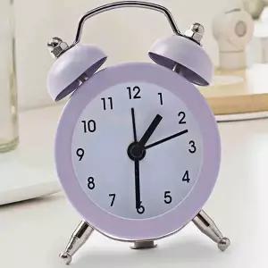 [RIZPICK]퍼플 탁상시계 헤머벨 데스크시계 자명종시계