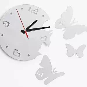 [RIZPICK]디자인벽시계 DIY 살랑나비 실버 거실벽시계