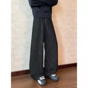 보니따스 바지 면 남성 캐주얼 빅사이즈 통 스트라이프 ADOR1