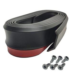 앞 범퍼 스포일러 립 8.2피트 / 길이 250cm 범용 2.5m 고무 사이드 스커트 보호 커버, 자동차 앞 범퍼 가드 스트립 에어 댐 블랙