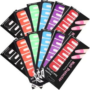 아웃투스 120개 손가락용 매니큐어 프로텍터 UV 보호 테이프 U 모양 벗겨내기 매니큐어 핑거 가드 배리어 스티커 큐티클 프로텍터 에어브러시 젤 프렌치 팁 아트 DIY 페인팅용 스티커