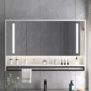 수납 슬라이드장 욕실 거울장 상부장 화장실 벽걸이 화이트 교체 미러캐비닛