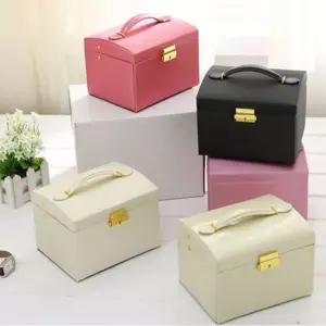 보석함 3단 악세사리 수납 정리함 세련된 가죽 주얼리