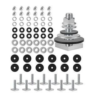 루프 랙 크로스 바, 플랫폼, 화물 바구니, 스테인리스 M8 x 30mm, 두께 5mm, 정사각형 T 트랙 볼트 어댑터를 위한 T 슬롯 볼트 자전거 / 스키 / 카약 랙, 태양광 패널, 차양용