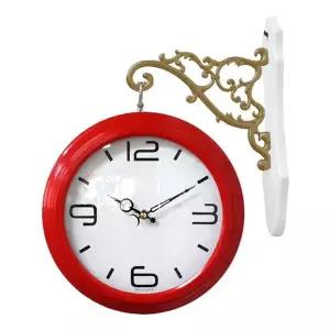 GPM2262 무소음 포인트 양면 벽시계 레드 제조한국
