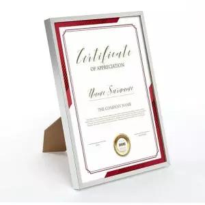 [RIZPICK]탁상용액자 모던라인 평면 상장액자(A4) (실버) GWM