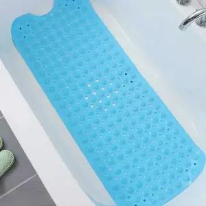 타일흡착 블루 욕실매트 40x100cm 발판 고무 화장실