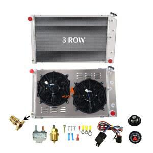 1977-1987 쉐보레 노바 C /K /G /P 10 20 30 40, 뷰익 센추리 스카이락 1977-1980 GMC C /K /G 15 25 35 1500 2500 3500 교외 라디에이터용 ALYWORK 3열 풀 알루미늄 라디에이터 + 릴레이