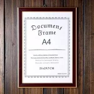 [RIZPICK]자격증 특허증 골드 허가증 상장 액자 A4 브라운 GWM 포토테이블액자