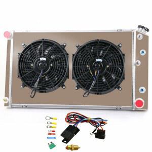 ALYOWorks 1968-1990 쉐보레 GMC C /K /G /P 시리즈 트럭 픽업 교외, 쉐보레 엘 카미노 라디에이터용 3열 알루미늄 라디에이터 릴레이 키트, MT V8 엔진 28인치 와이드 코어 크로스플로우