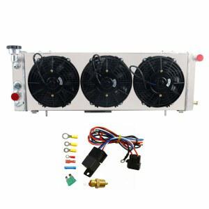 알로이웍스, 1991-2001 지프 체로키 XJ 4.0L 코만치 L4 오프로드용 풀 알루미늄 라디에이터+슈라우드 팬+릴레이 성능 향상