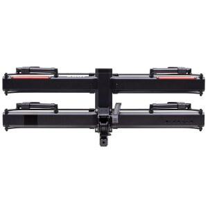 KUAT 2인치 피스톤 프로 X LED 듀얼 래칫 히치 랙 - 53인치 최대 휠베이스 및 5인치 최대 타이어 폭을 갖춘 견고한 가시마 코팅 휴대용 접이식 2-자전거 운반 플랫폼 없이 사용하기 쉬운 접이식 휴대용 제품