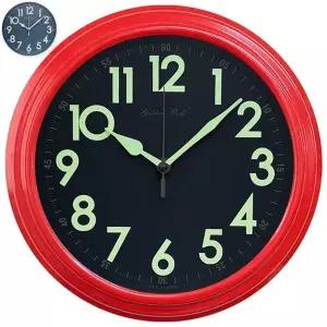 [RIZPICK]GPM4697 야광 무소음 메탈 벽시계 25cm 레드 제조한국