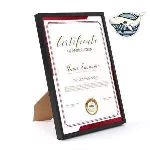 [RIZPICK]스타일리시 액자 인증서 탁상 프레임 블랙 A4