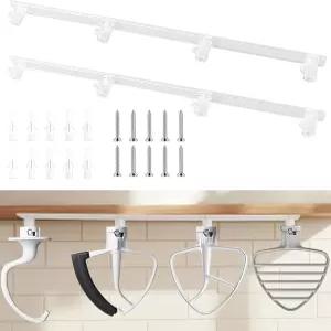 주방 보조 스탠드 믹서 액세서리 및 부착물을 위한 2팩 부착 홀더 호환되는 걸이식 정리함