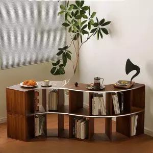 모서리책장 부채꼴 책꽃이 수납 서재 장식장 공간활용 코너책장 조합 수납장