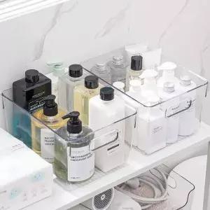 [RIZPICK]리빙노하우 투명 정리함 29x21.5cm 펜트리정리함 투명책수납함 책보관