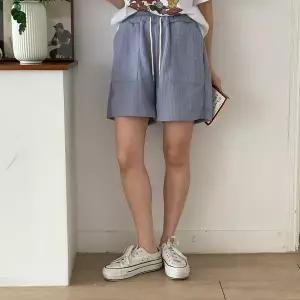 [신세계라이브쇼핑][옷자락] 여자 허리밴딩 사각 포켓 와플 4부 팬츠