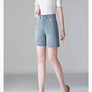 여름 캐주얼 여자청반바지 청반바지 일자 하이웨스트 A라인 소프트 청바지 5부 원템2