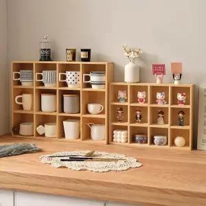 원목컵보드 주방 카페 월넛소형 원목색 대형 컵진열장 찬장 커피잔