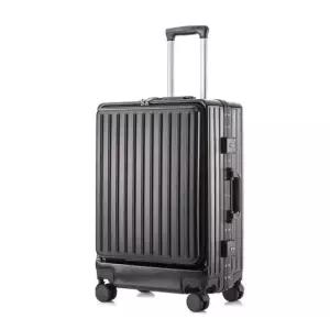 여행 캐리어 전면오픈 승무원 알루미늄 출장용 앞포켓 다기능 저소음 휠