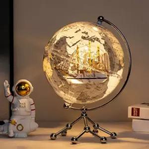 크리스탈 지구본 조명 투명 행성 소품 학생 인테리어 라이트 글로브 디스플레이 장식