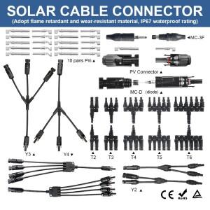전지 패널 케이블 커넥터 30A 1000V MC3/4 T Y 분기 용 다이오드 퓨즈 IP67이있는 남성 여성