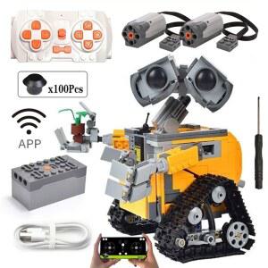 새로운 687PCS 뜨거운 벽 E 하이테크 APP 전동 RC 로봇 기능 피규어 어린이를위한 기술 빌딩 블록 장난감 선물