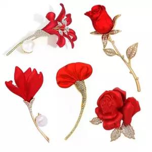 특선 카네이션 꽃 5월 스승의날 어버이날 붉은 브로치