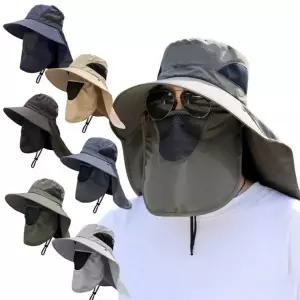 [도매라인] 햇빛차단모자 분리형 모자 얼굴마스크 뒷목가리개 등산 캠핑 낚시모자 벙거지 피크닉 모자