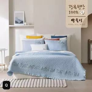 [NS홈쇼핑](Q)박술녀 삶은광목 100%피그먼트 워싱 자수 이불+베개커버X2..[35855198]