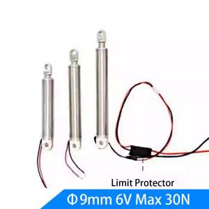 소형 튜브 선형 액추에이터 개폐식 펜 타입 모터, DIY 완구, 보트 모델 항공기용, 6V 최대 하중 3kg, 9mm