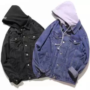 청자켓 데님자켓 흑청 빈티지룩 후드자켓 INSUM39