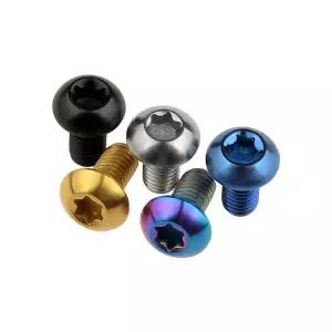 도로 자전거 및 자전거 디스크 브레이크 로터 마운틴 용 6pcs 티타늄 볼트 Torx 버튼 헤드 나사 M5x10 M5X1
