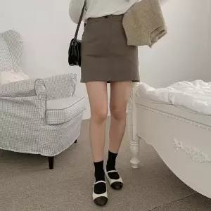 [신세계라이브쇼핑][옷자락] 여자 심플 코튼 뒷포켓 밴딩 미니스커트