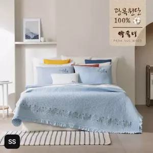 (SS)박술녀 삶은광목 100%피그먼트 워싱 자수 이불+베개커버