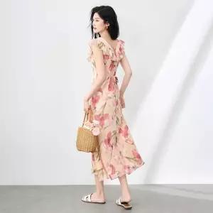 원피스 여름 여자원피스 바캉스룩 프렌치 쉬폰 롱스커트 원템2
