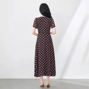원피스 여름 쉬폰 롱스커트 브이넥 도트 여자원피스 프렌치 원템2