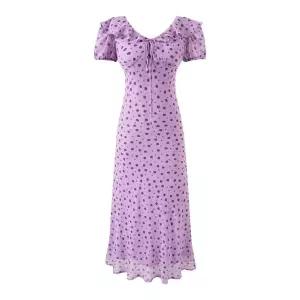 하계 원피스 쉬폰 도트 끈 여자원피스 바캉스 무드 원템2