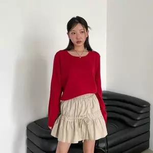 [신세계라이브쇼핑][옷자락] 여자 빈티지 컷팅 스트랩 밴딩 미니스커트