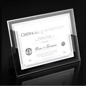 고급 투명 실버 액자 상장 A4 유리액자