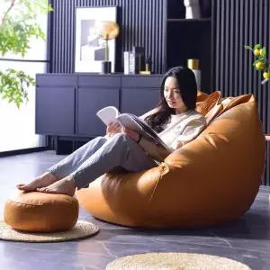 1인용빈백 대형 세트 빈백 쇼파 오렌지 푹신 쿠션 쿠션발받침 1인용