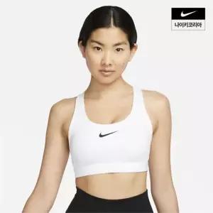 나이키 NIKE 스우시 미디엄 서포트 여성 패드 스포츠 브라 DX6822-100 754780