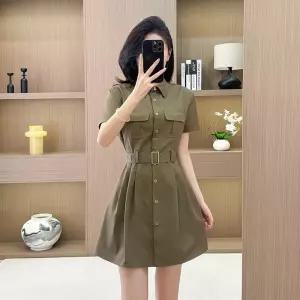 빛채운 여사친 원피스 치마 빈티지 여름 밀리터리 스트랩 A라인 OPH2