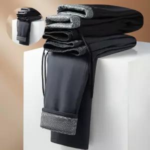 겨울 보온 경량 방한바지 오리털 패딩 슬랙스