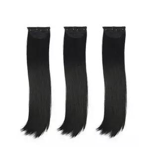 긴머리 헤어피스 45cm 3p 블랙 장발 여자 부분가발