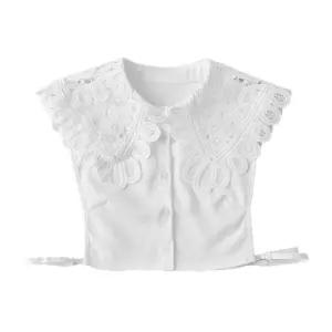 와이드 펀칭 레이스 페이크 카라 이너셔츠 넥케이프