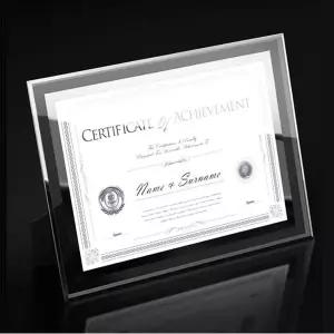 고급 투명 실버 액자 상장 A4 유리액자